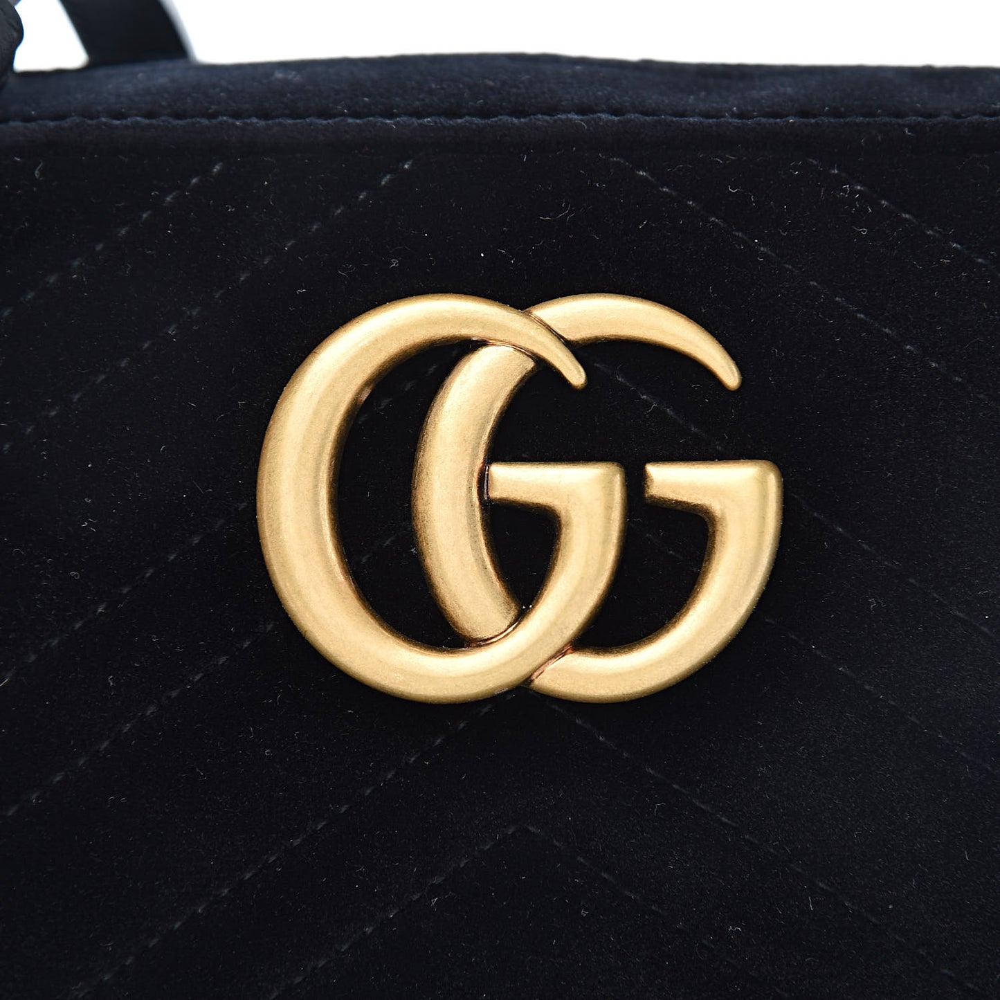 Velvet Matelasse Small GG Marmont Chain Shoulder Bag Black