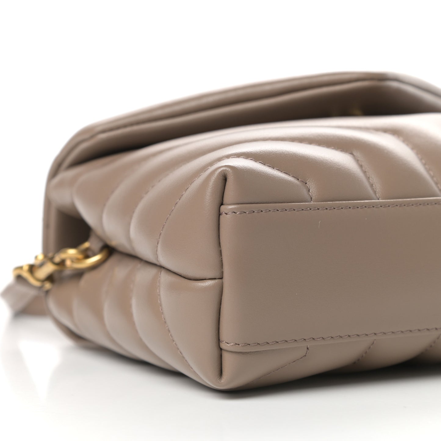 Calfskin Y Quilted Monogram Toy Loulou Crossbody Bag Taupe
