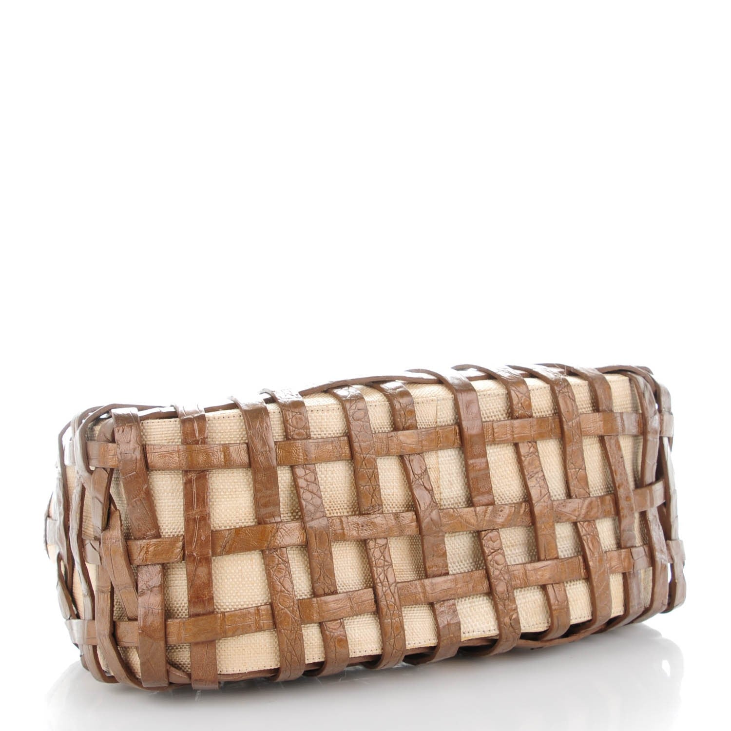 Nancy Gonzalez Crocodile Woven Tote Chocolate 4 of 7