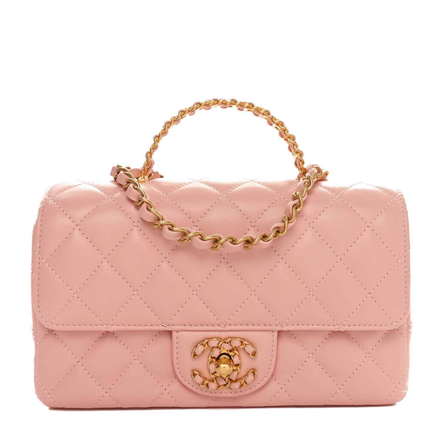 Chanel Lambskin Quilted Mini Strass On Top Flap Light Pink 1 of 11