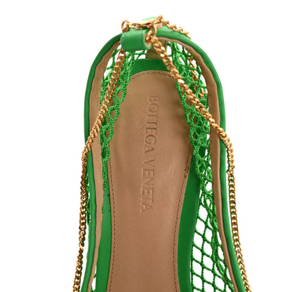 Bottega Veneta Mesh Nappa Stretch Ankle Tie 90mm Sandals 39 Grass 7 of 9