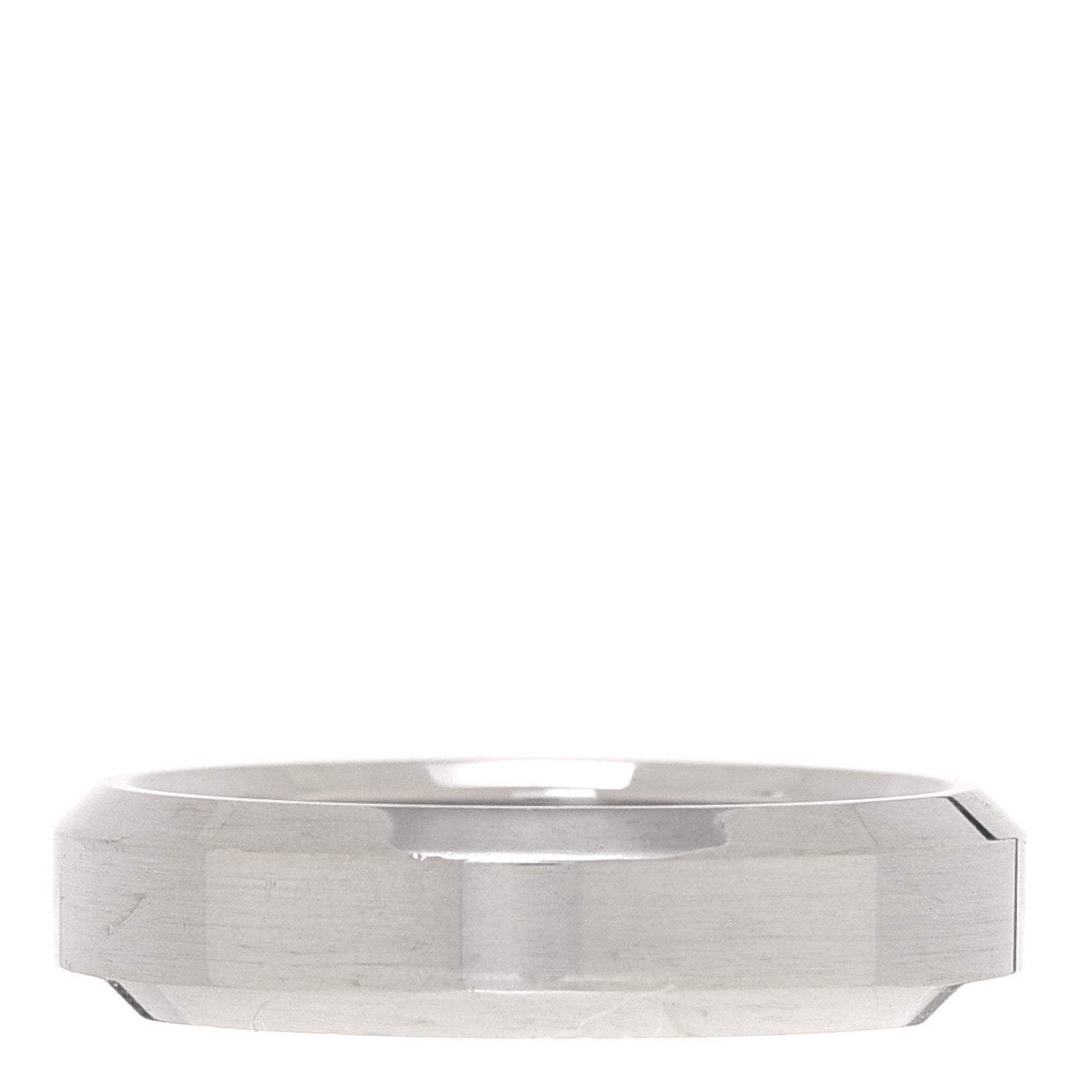 David Yurman 18K White Gold 6mm Beveled Band Ring 62 10 3 of 5