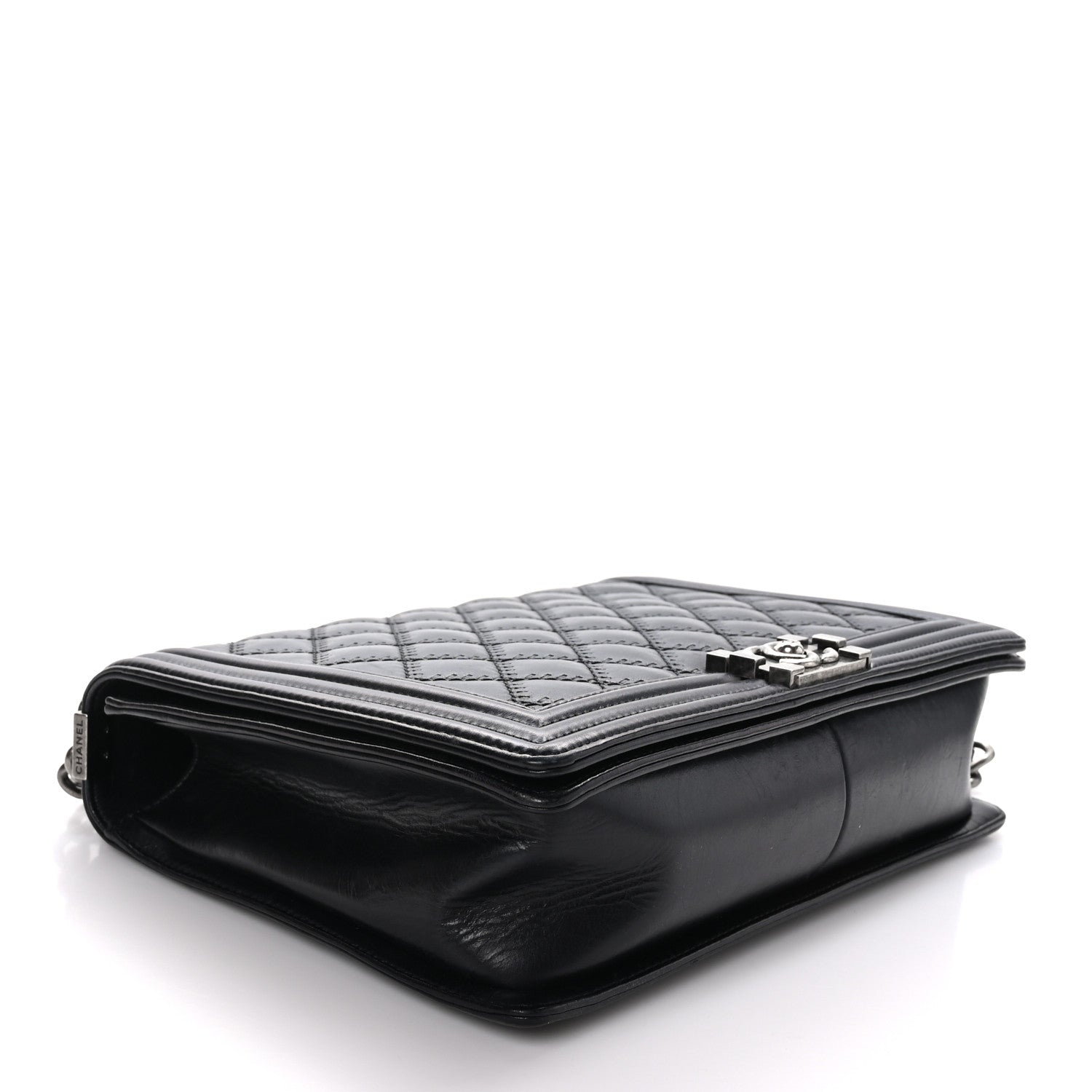 Chanel Calfskin Embossed Stitch Large Boy Flap Black 4 of 12