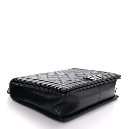 Chanel Calfskin Embossed Stitch Large Boy Flap Black 4 of 12