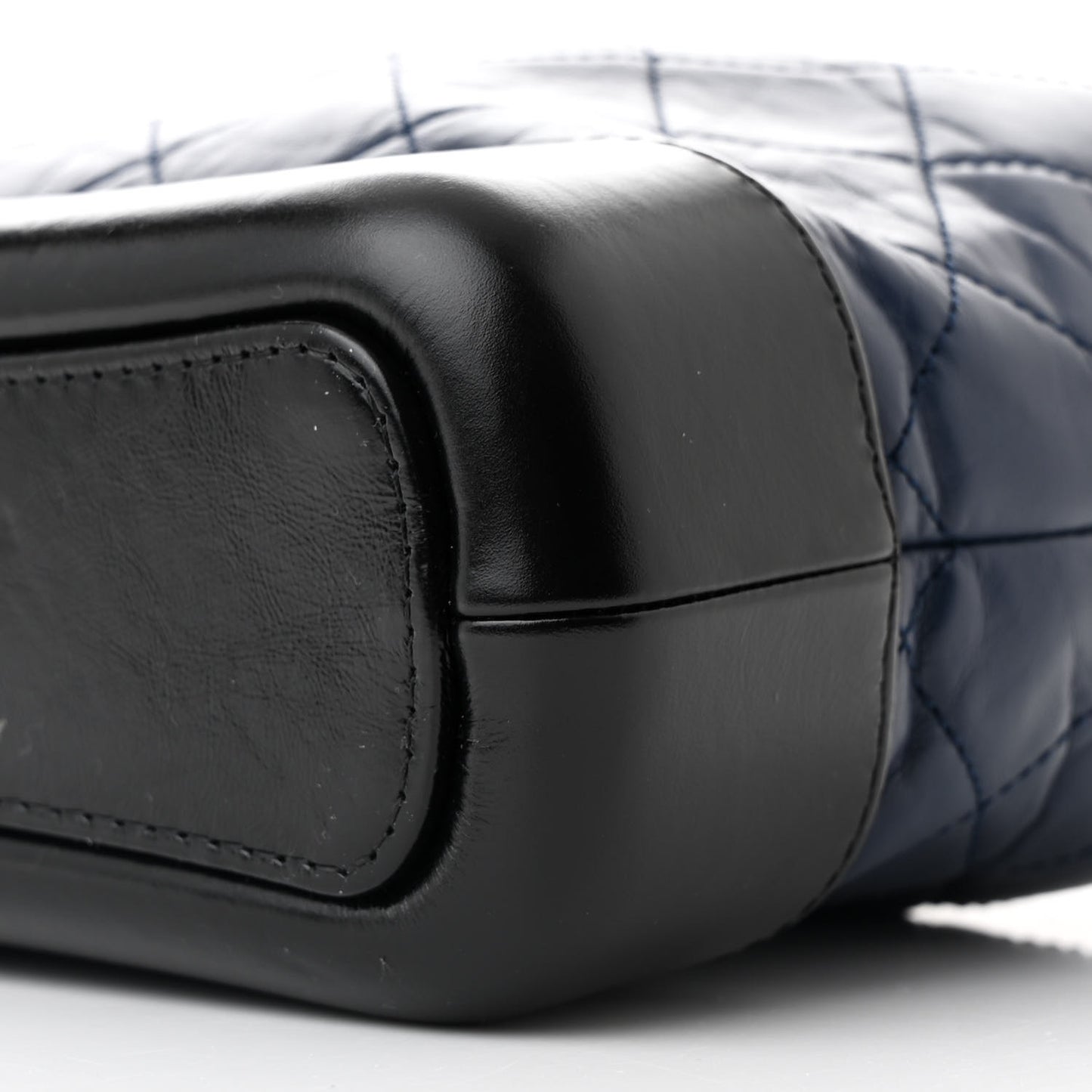 Aged Calfskin Quilted Small Gabrielle Hobo Navy Black