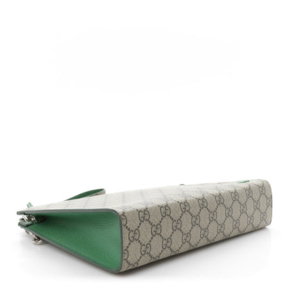 Gucci GG Supreme Monogram Bi-Color Small Zip Wristlet Pouch Beige Ebony Green 4 of 11
