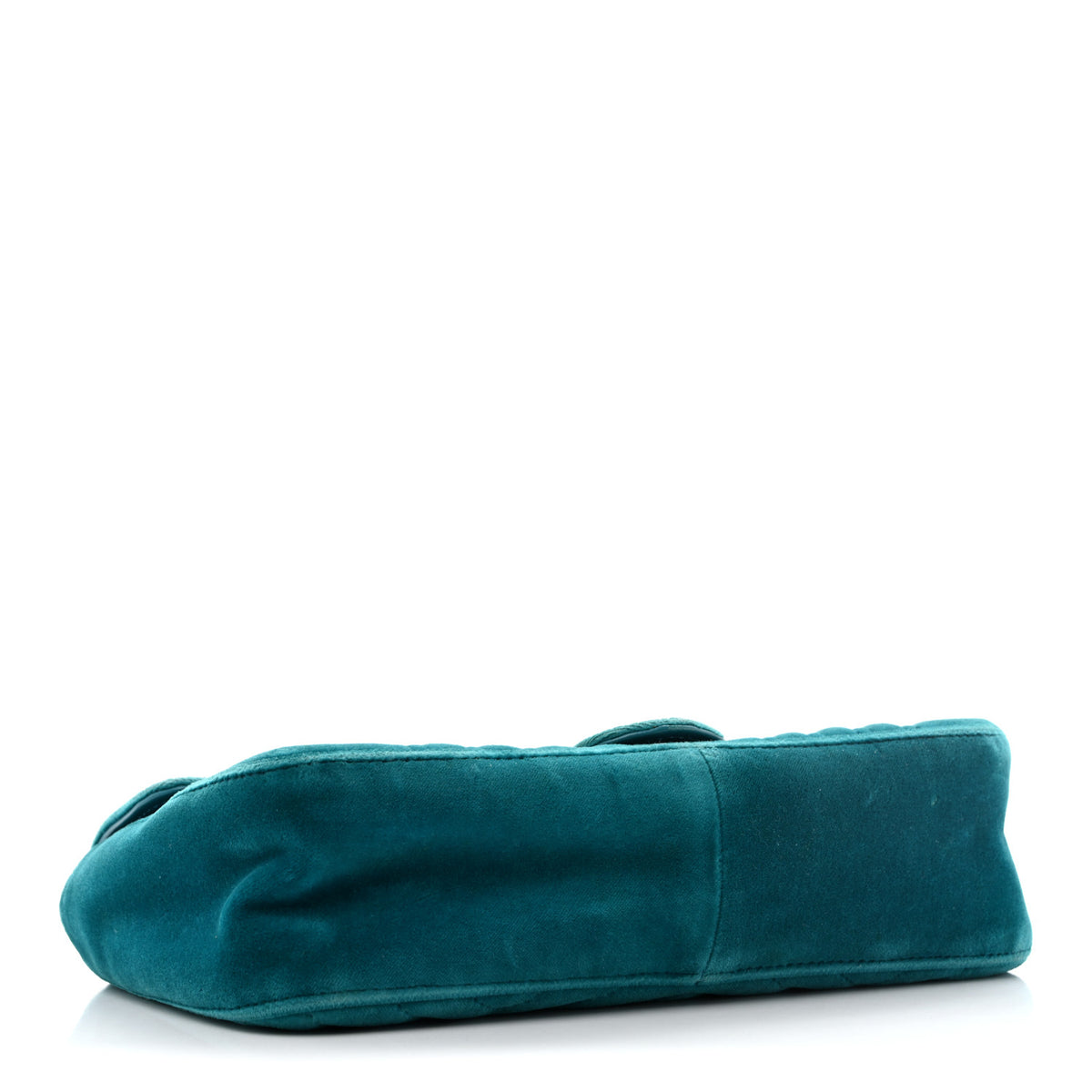 Gucci Velvet Matelasse Small GG Marmont Shoulder Bag Pavone Cyan 3 of 12