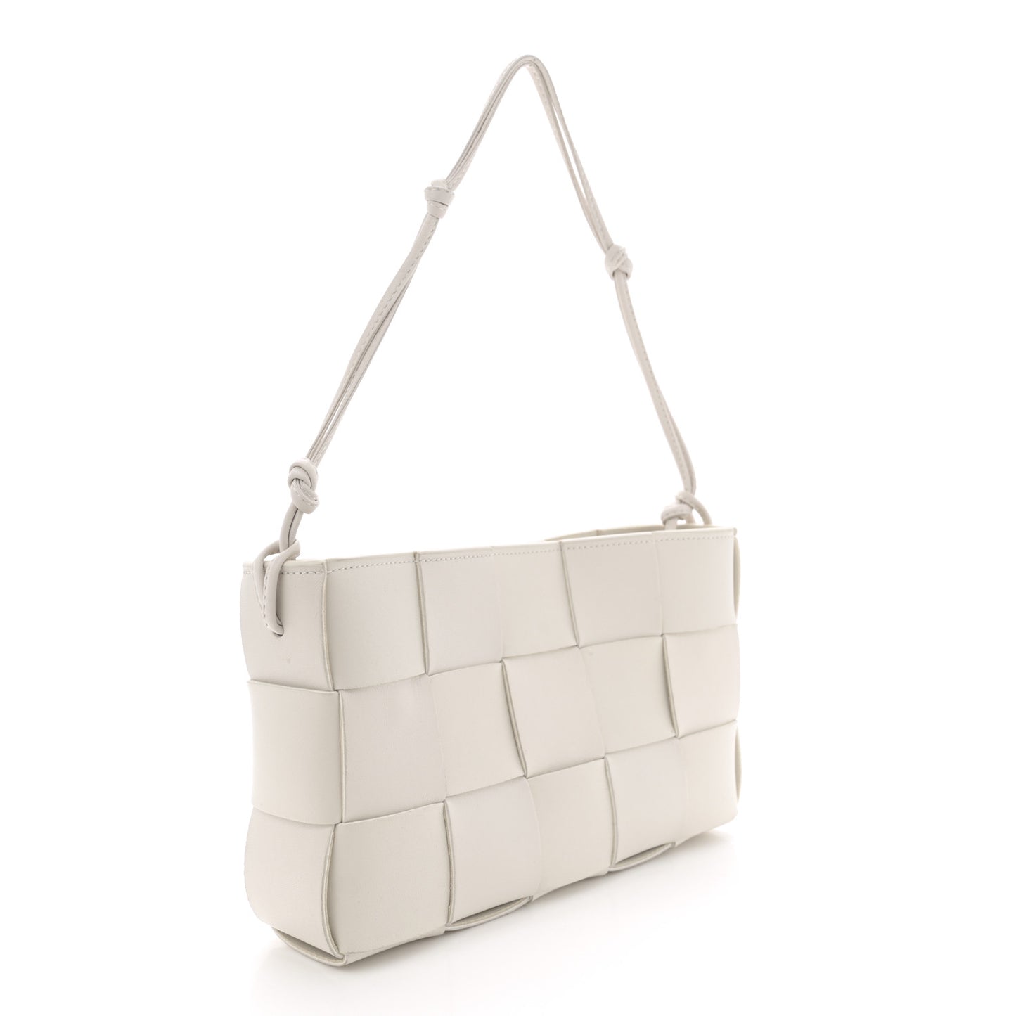 Calfskin Maxi Intrecciato Cassette Pouch On Strap Chalk