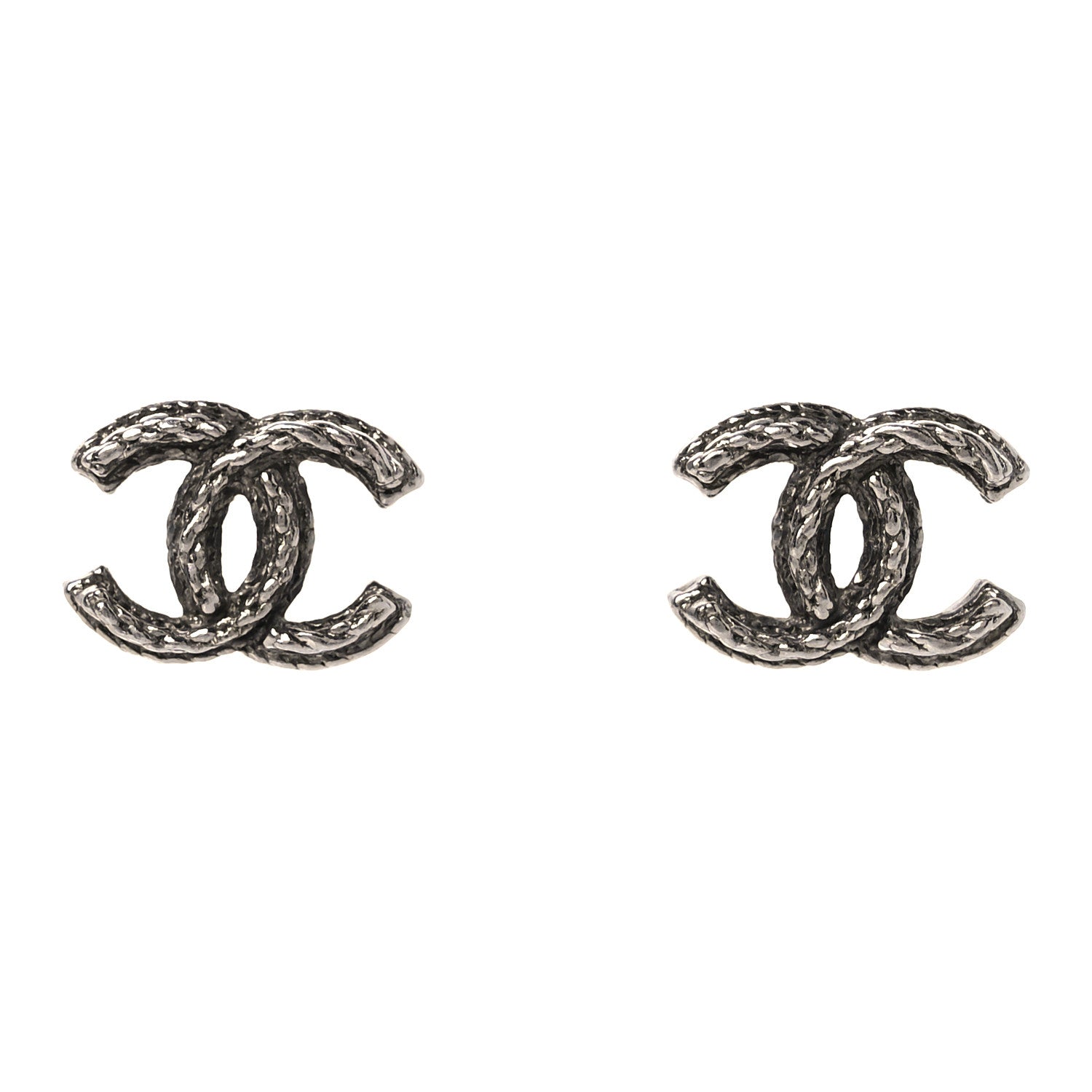 Chanel Ruthenium CC Earrings Black 1 of 5