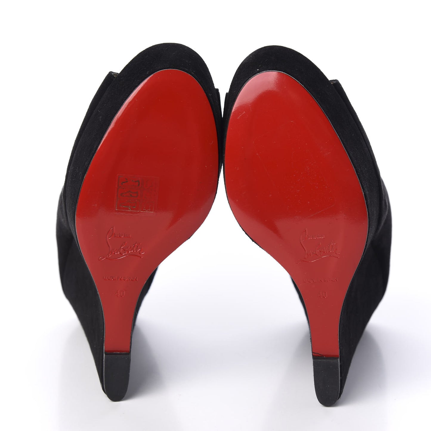 Veau Velours Affiche Peep Toe Wedge Slides 40 Black