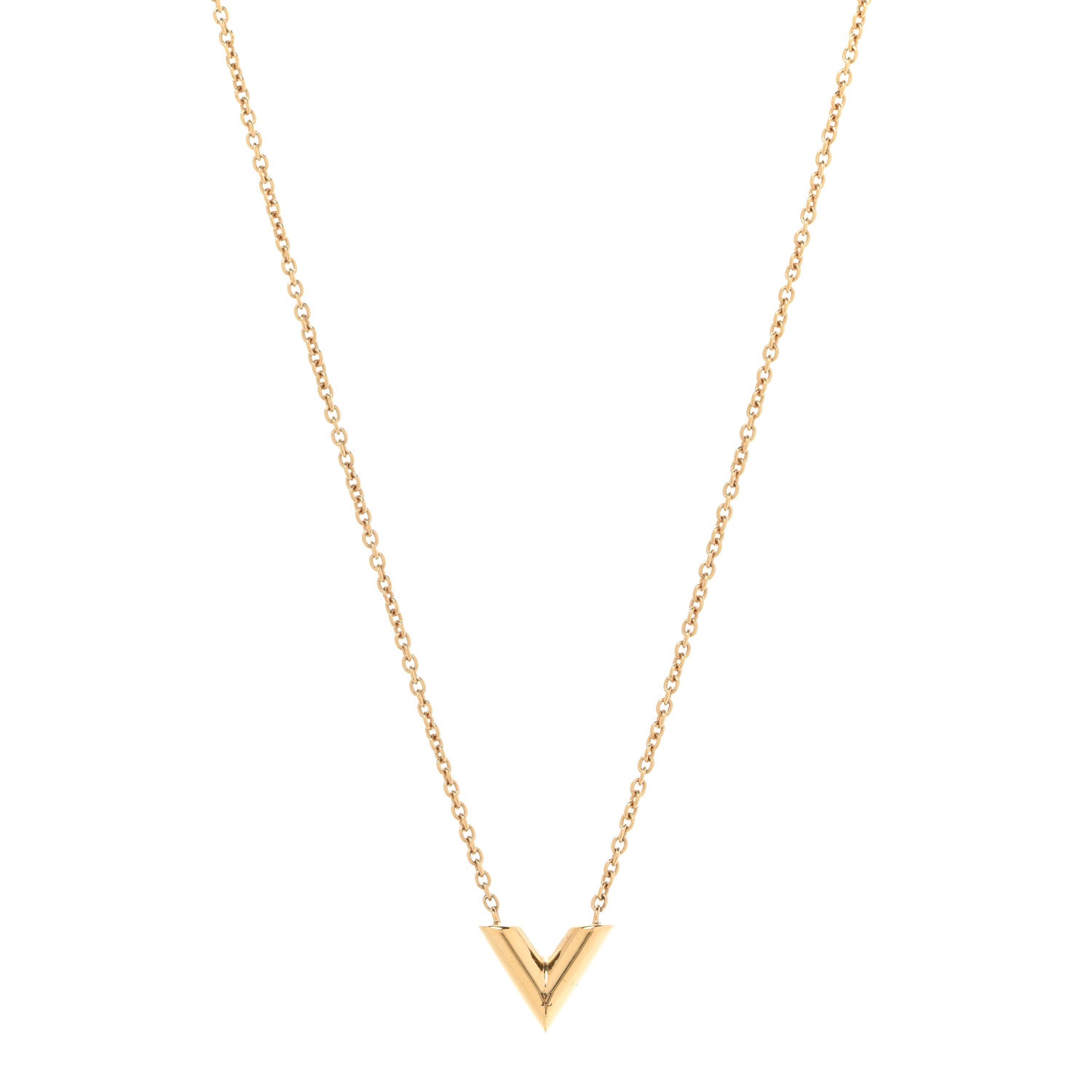 Louis Vuitton Essential V Necklace Gold 1 of 8