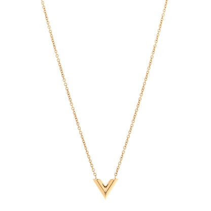Louis Vuitton Essential V Necklace Gold 1 of 8
