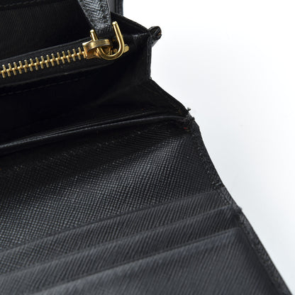 Prada Saffiano Bow Continental Wallet Nero Black 10 of 10