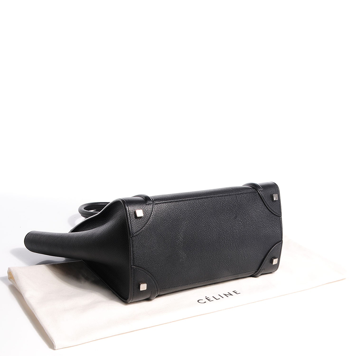 Celine Drummed Calfskin Mini Luggage Black 4 of 8