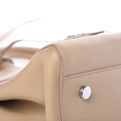 Saint Laurent Calfskin Medium Rive Gauche Cabas Dark Beige 12 of 16