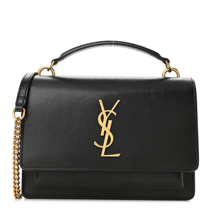 Saint Laurent Calfskin Monogram Sunset Chain Wallet Black 1 of 9