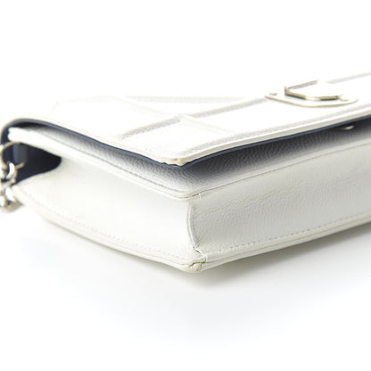 Christian Dior Grained Calfskin Diorama Wallet on Chain Pouch White 6 of 10