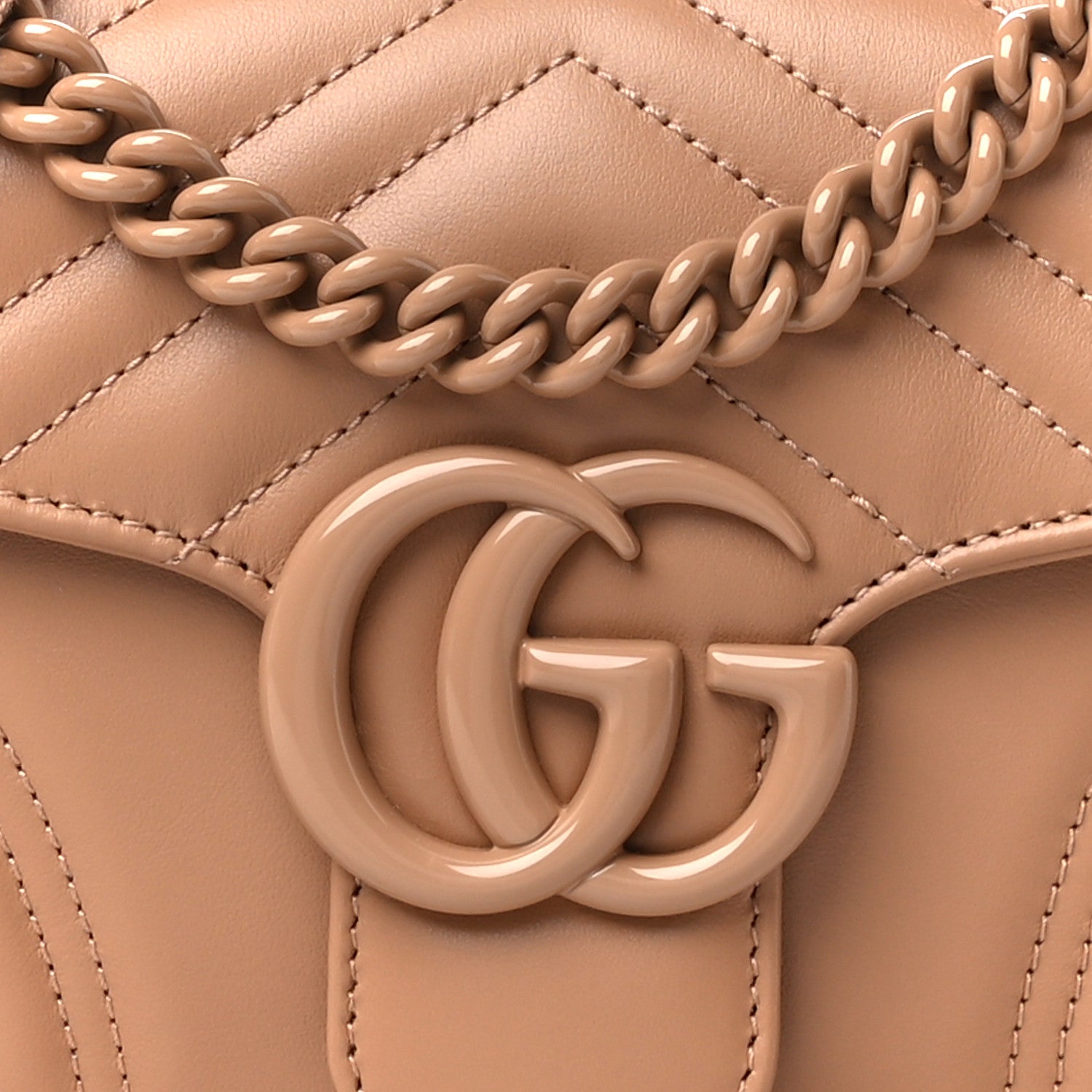 Gucci Calfskin Matelasse Monochrome GG Marmont Crossbody Shoulder Bag Camelia Winter Rose 9 of 11
