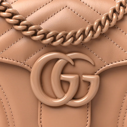 Gucci Calfskin Matelasse Monochrome GG Marmont Crossbody Shoulder Bag Camelia Winter Rose 9 of 11