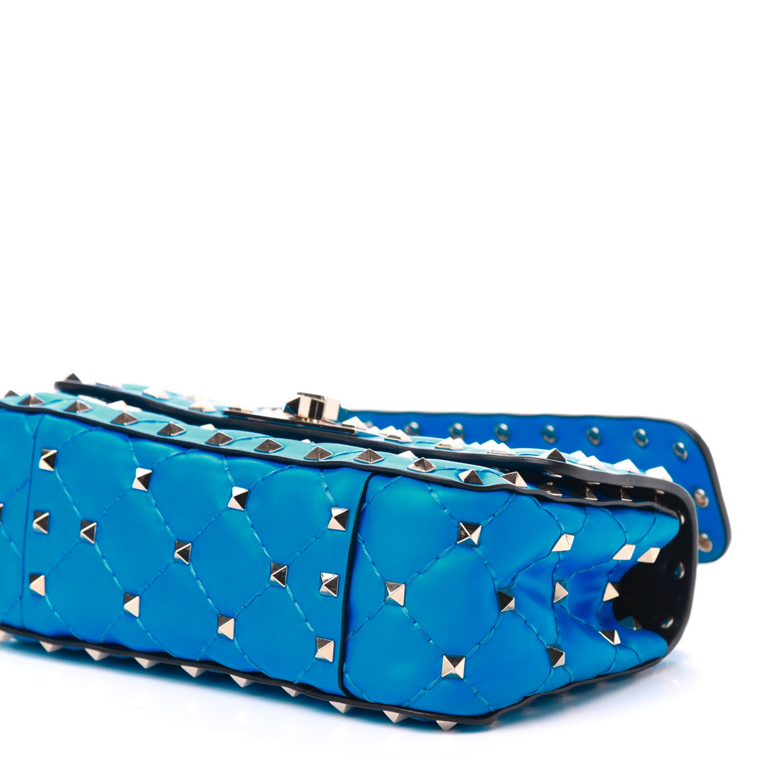 Valentino Garavani Calfskin Mini Rockstud Spike Shoulder Bag Blue Fluo 8 of 12