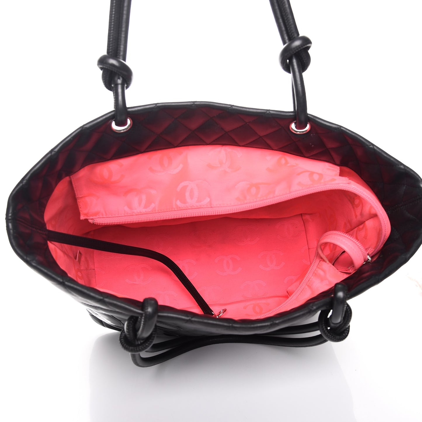 Calfskin Quilted Large Cambon Tote Black