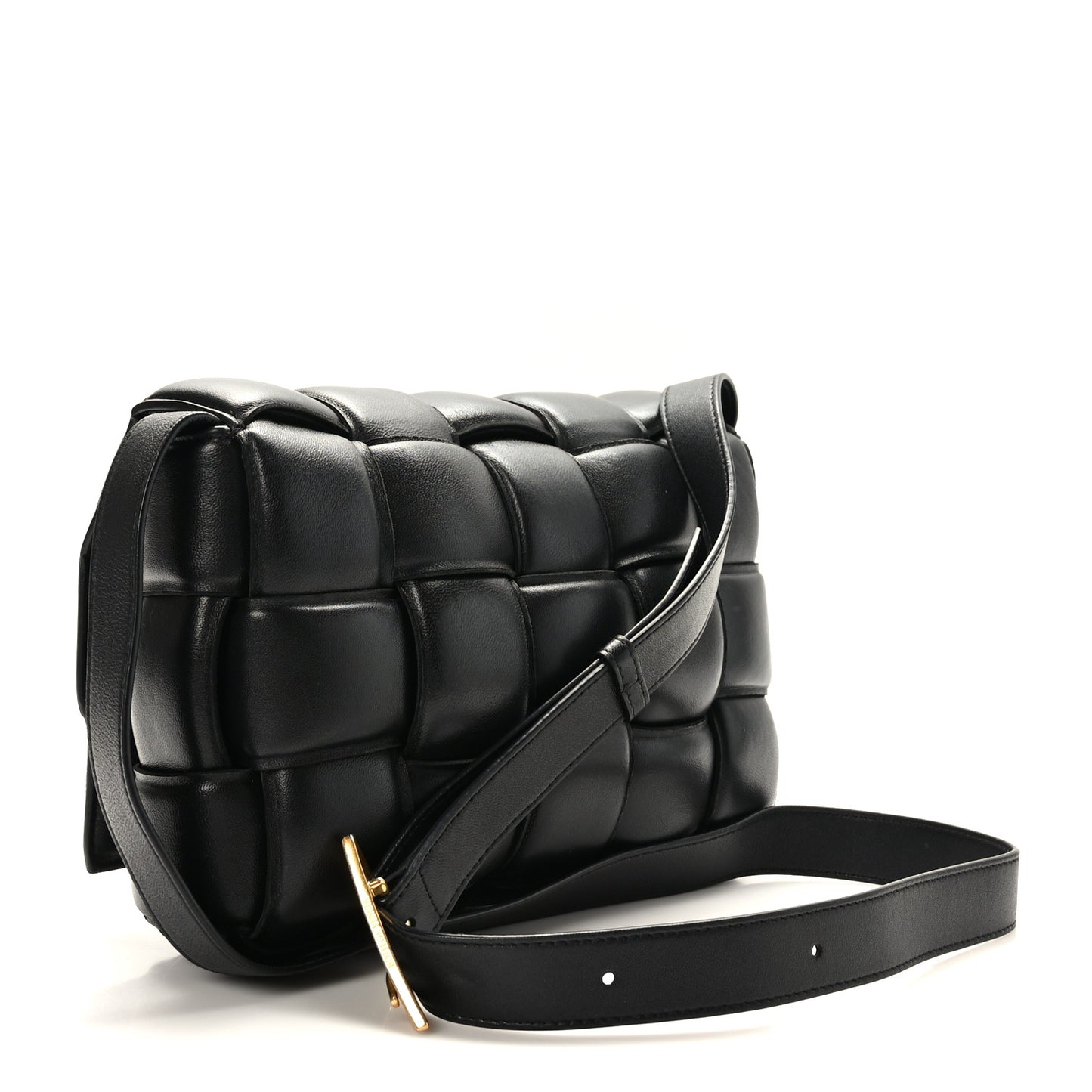 Nappa Maxi Intrecciato Padded Cassette Crossbody Bag Black