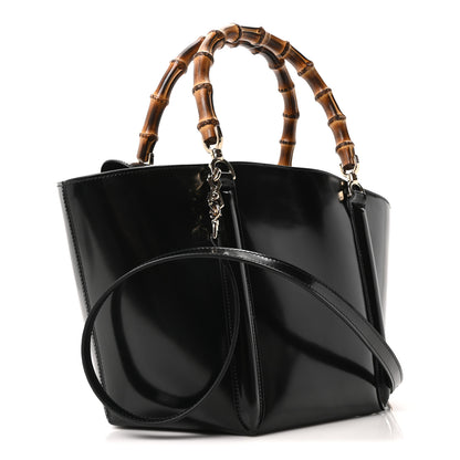 Gucci Spice Lux Nappa Bamboo Basket Bag Black 3 of 10