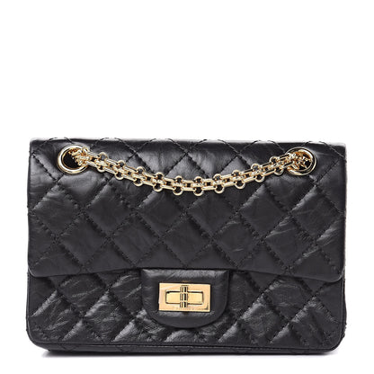 Chanel Aged Calfskin Quilted 2.55 Reissue Mini Flap Black 1 of 12