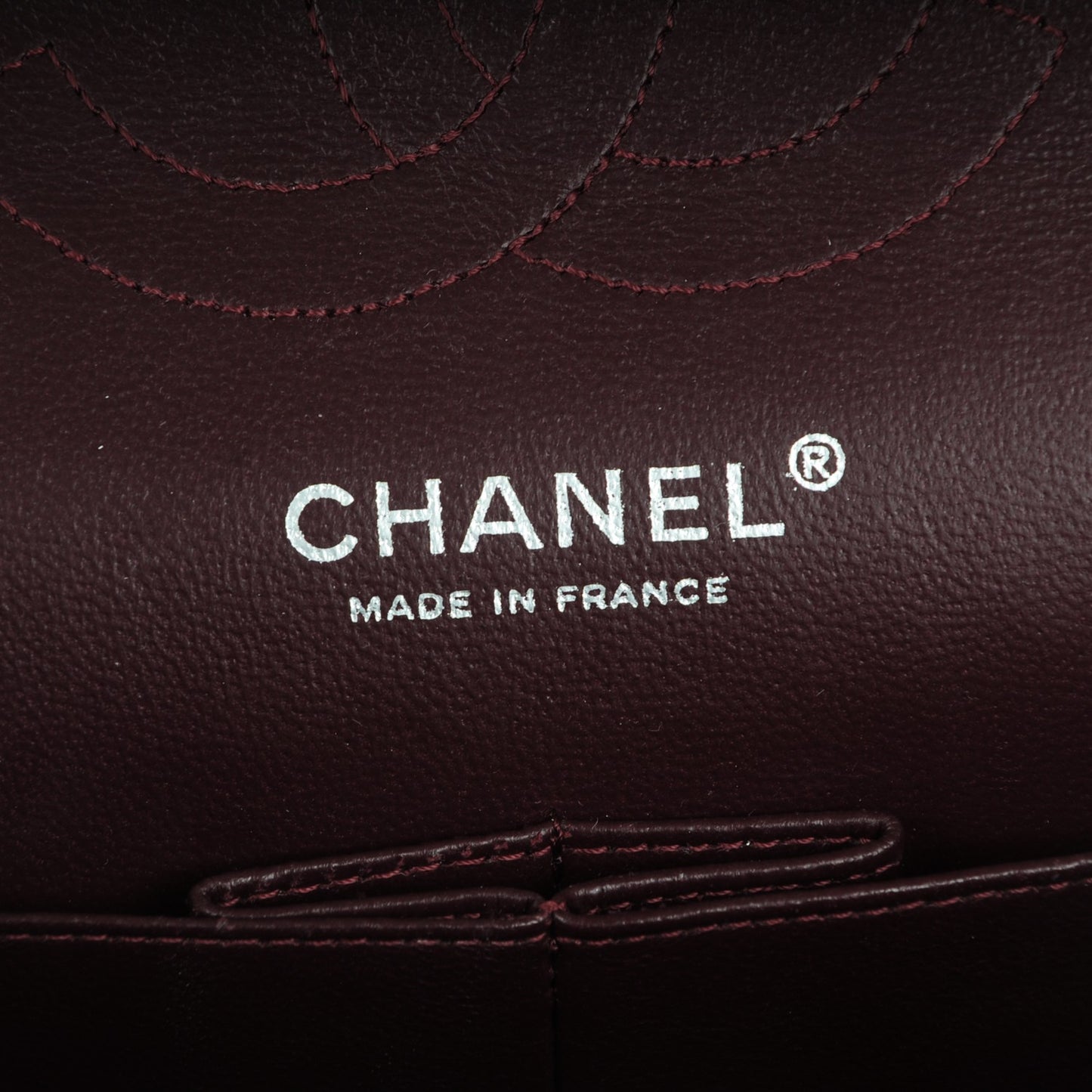 Distressed Patent Quilted Medium Double Flap Bordeaux