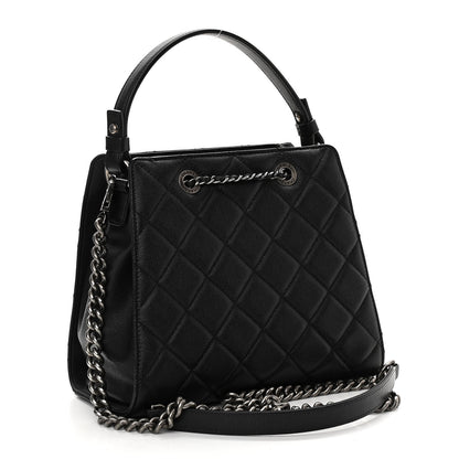 Chanel Caviar Quilted Small CC Bucket Bag Black 3 of 11