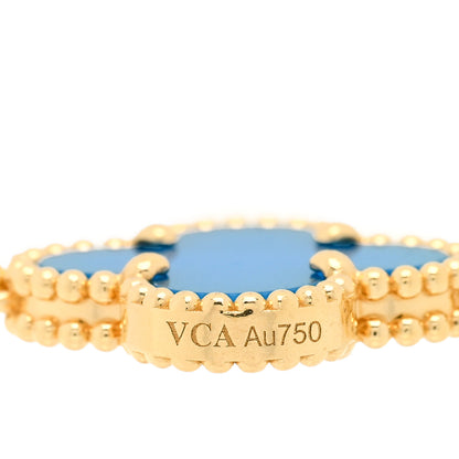 Van Cleef & Arpels 18K Yellow Gold Blue Agate 5 Motifs Vintage Alhambra Bracelet 3 of 3