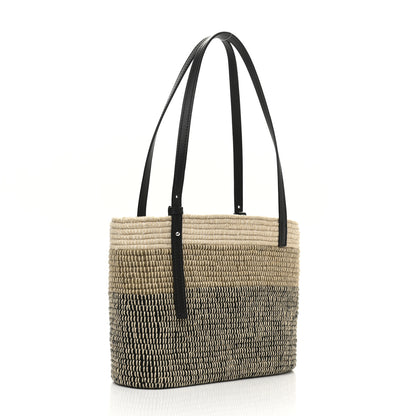 Loewe Textile Calfskin Small Square Basket Tote Bag Tan Black 3 of 11
