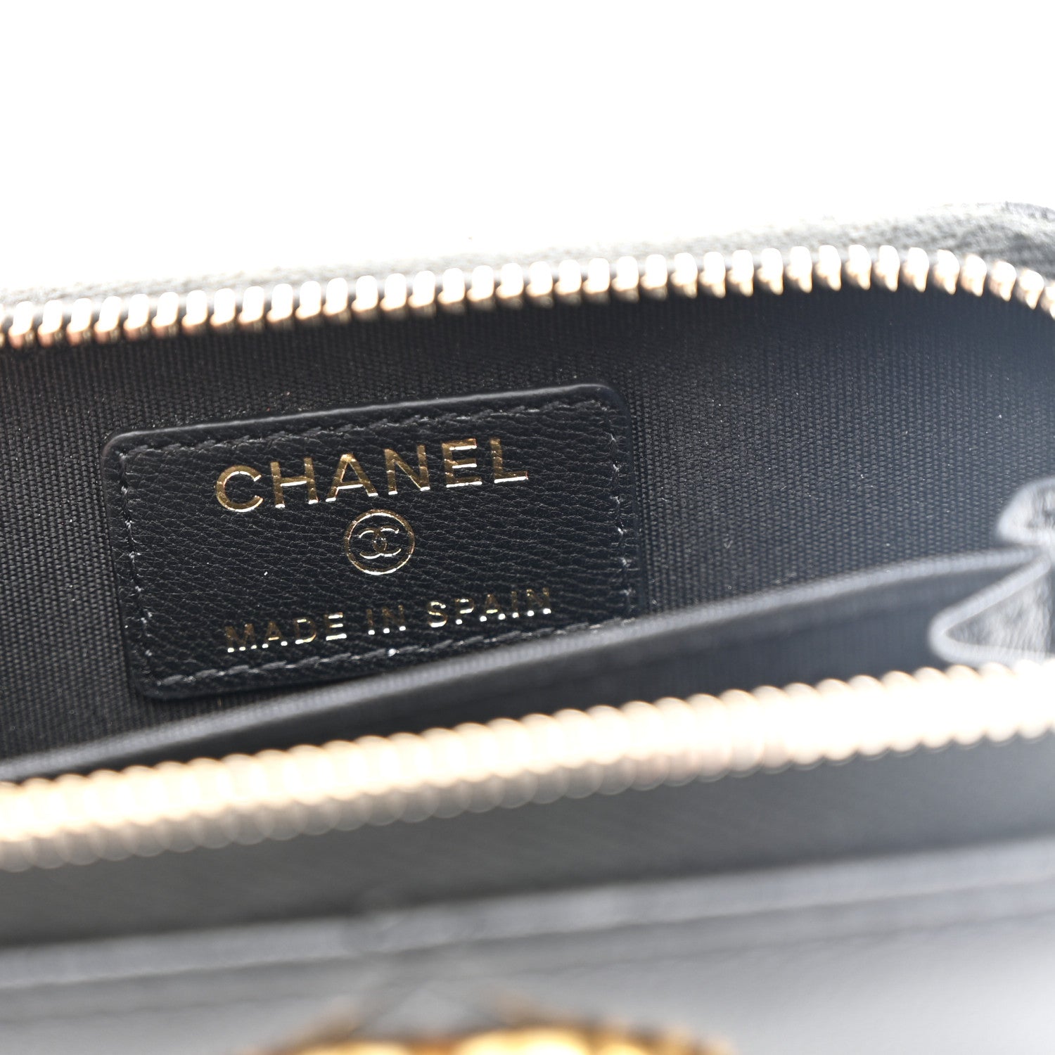 Chanel Lambskin Quilted Chanel 19 Zip Around Coin Purse Wallet Black 6 of 8