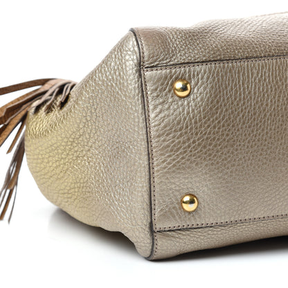 Gucci Metallic Pebbled Calfskin Medium Soho Shoulder Bag Gold Ombre 8 of 10
