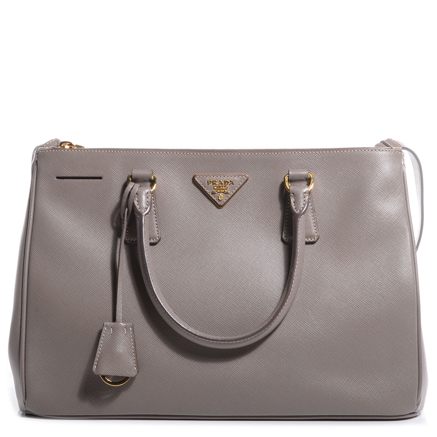 Saffiano Lux Medium Double Zip Tote Argilla
