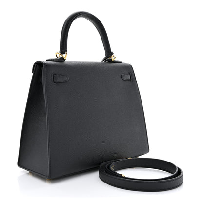 Hermes Epsom Kelly Sellier 25 Black 2 of 12