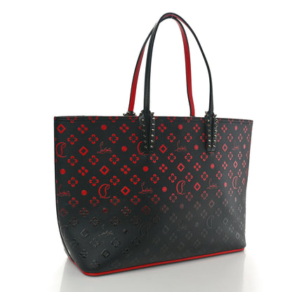 Christian Louboutin Perforated Calfskin Degrade Loubinthesky East West Cabata Tote Black Red 4 of 15
