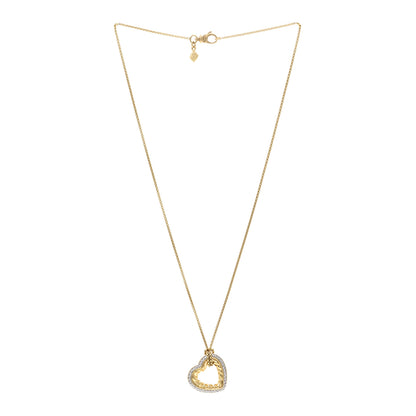 David Yurman 18K Yellow Gold Diamond Large Open Heart Cable Pendant Necklace 3 of 4