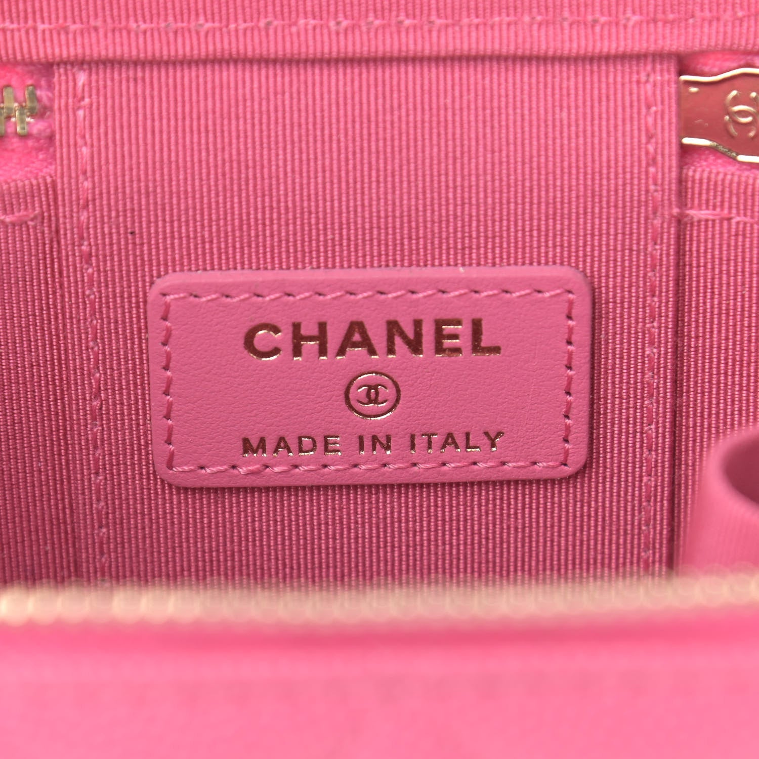 Chanel Caviar Quilted Mini Vanity Case With Chain Pink 6 of 11