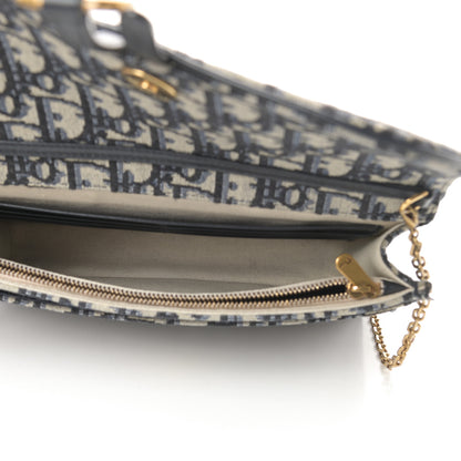 Christian Dior Oblique Saddle Chain Pouch Blue 5 of 11