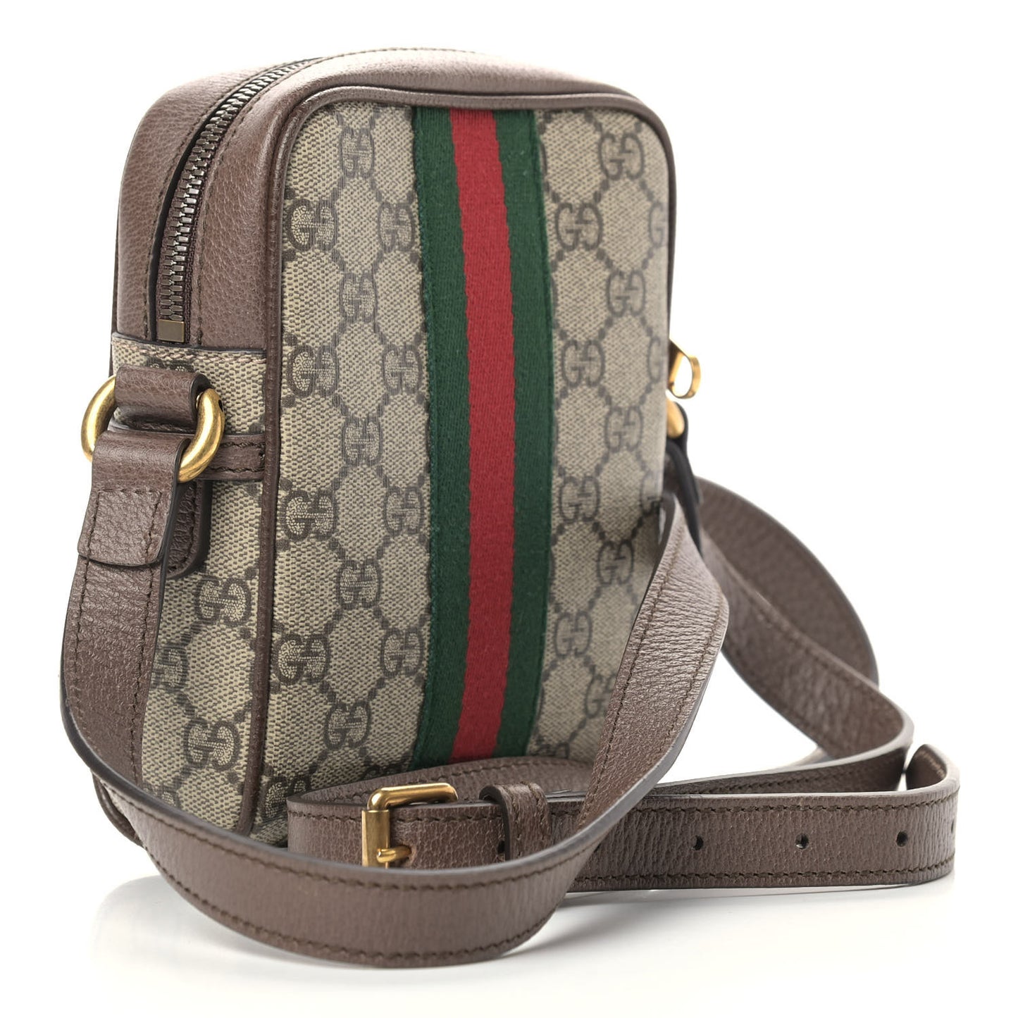 GG Supreme Monogram Web Mini Ophidia Messenger Brown