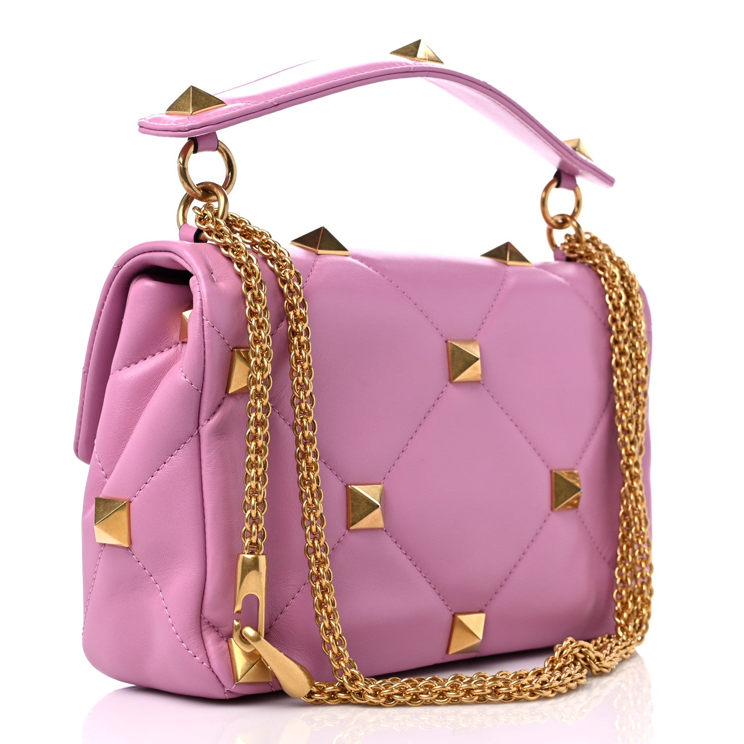 Valentino Garavani Nappa Large Roman Stud Shoulder Bag Giacinto 3 of 8