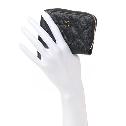 Chanel Caviar Quilted Zip Coin Purse Black 2 of 7