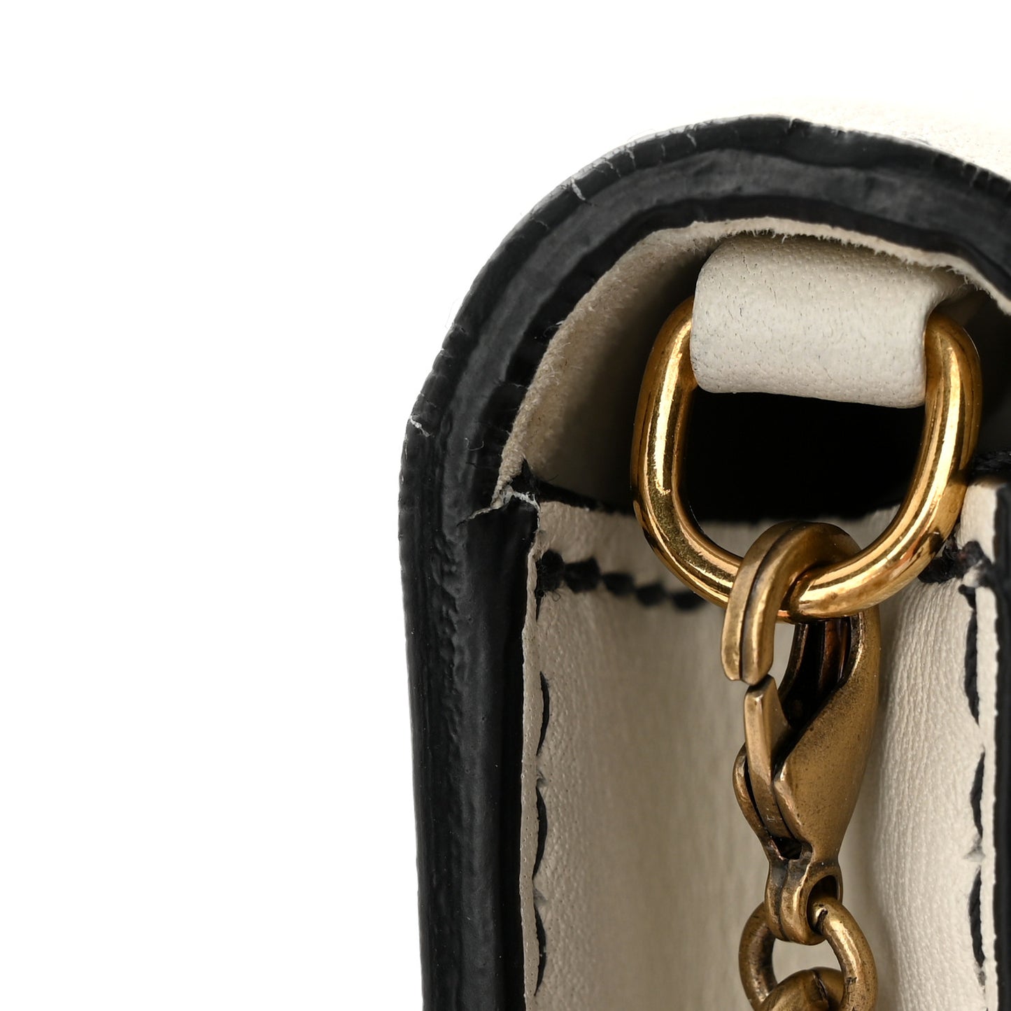 Calfskin J'Adior Wallet on Chain Pouch Off White
