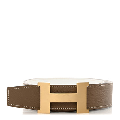 Hermes Epsom 32mm H Belt 100 40 Etoupe White 1 of 8