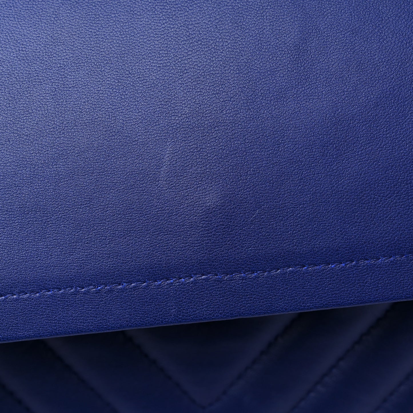Lambskin Chevron Quilted Jumbo Double Flap Navy Blue