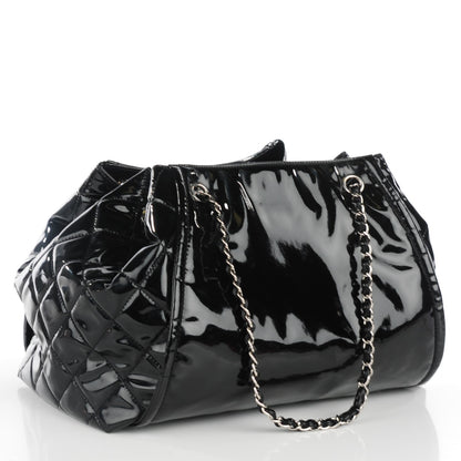 Chanel Vinyl Large Lipstick Ligne Accordion Tote Black 3 of 7