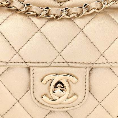 Chanel Metallic Lambskin Quilted CC In Love Heart Clutch With Chain Gold 8 of 11