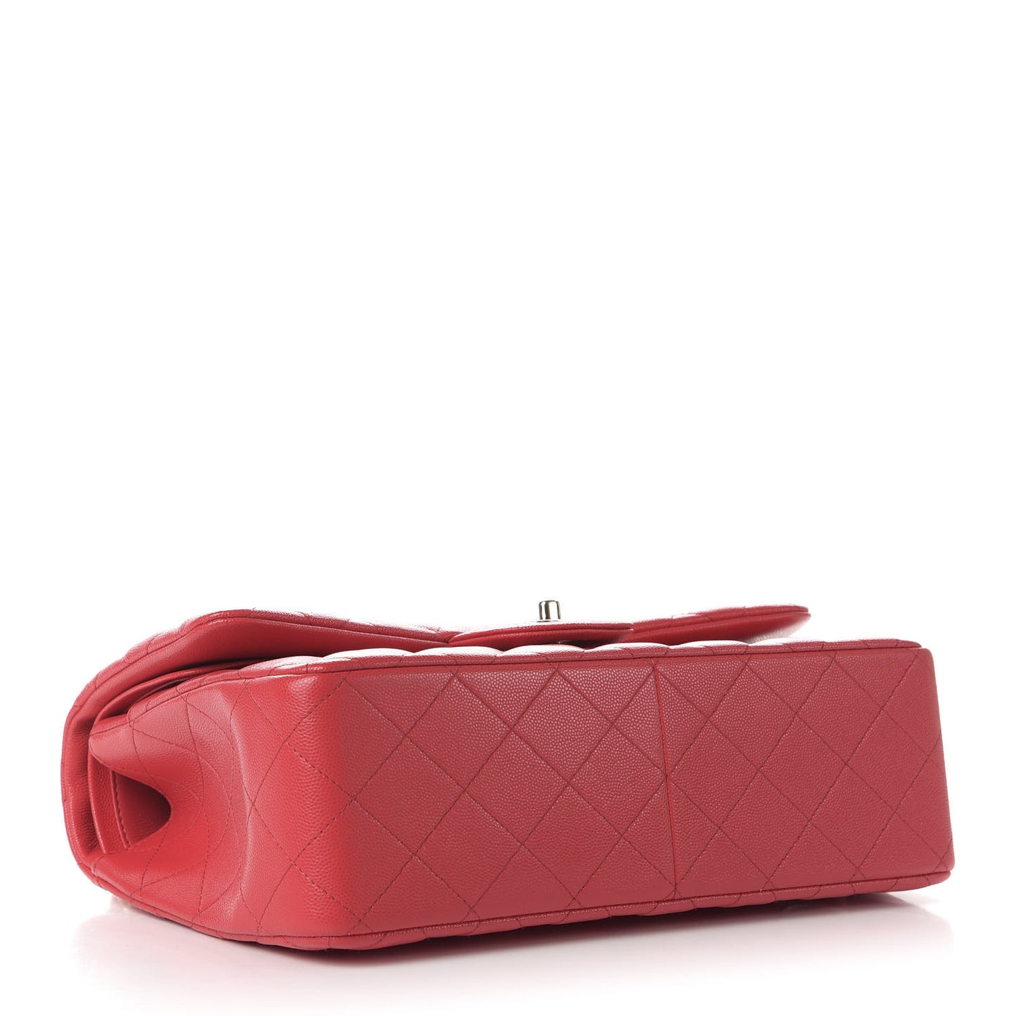 Caviar Quilted Jumbo Double Flap Red