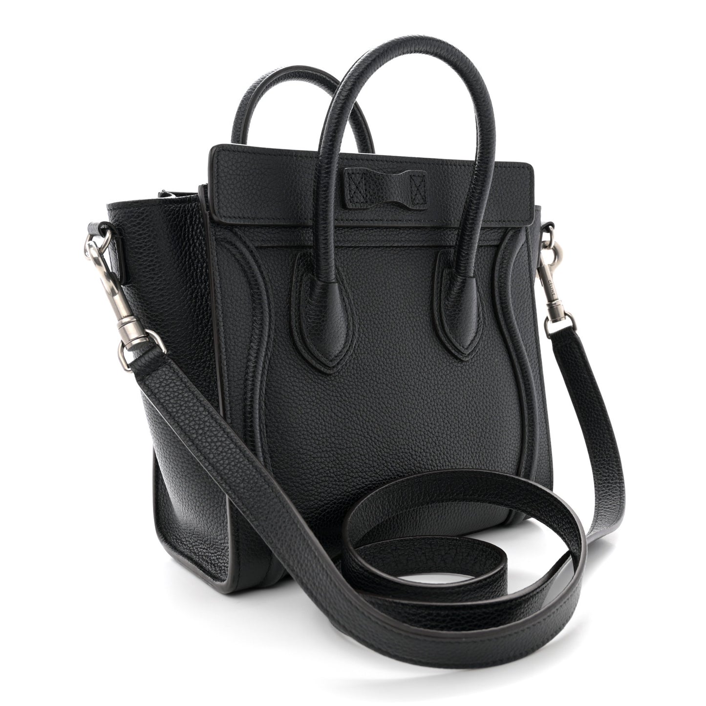 Drummed Calfskin Nano Luggage Black